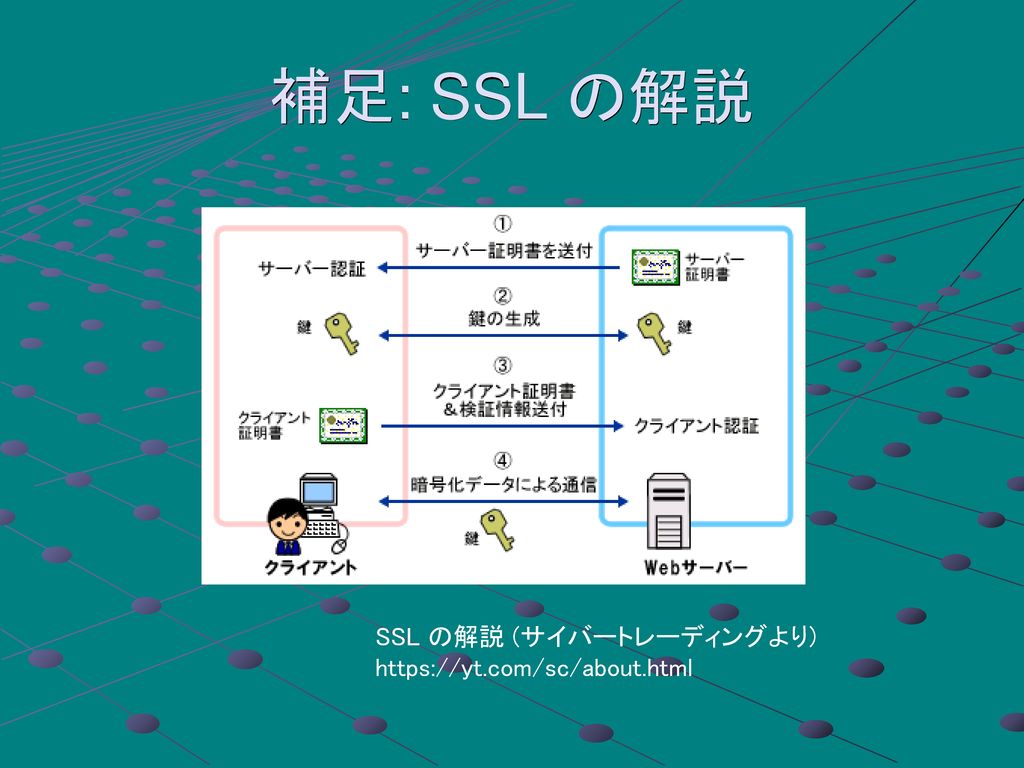補足: SSL の解説 SSL の解説 (サイバートレーディングより)