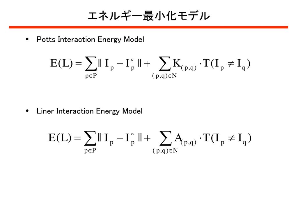 エネルギー最小化モデル Potts Interaction Energy Model