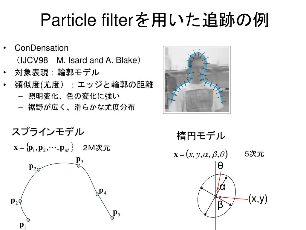 Particle filterを用いた追跡の例