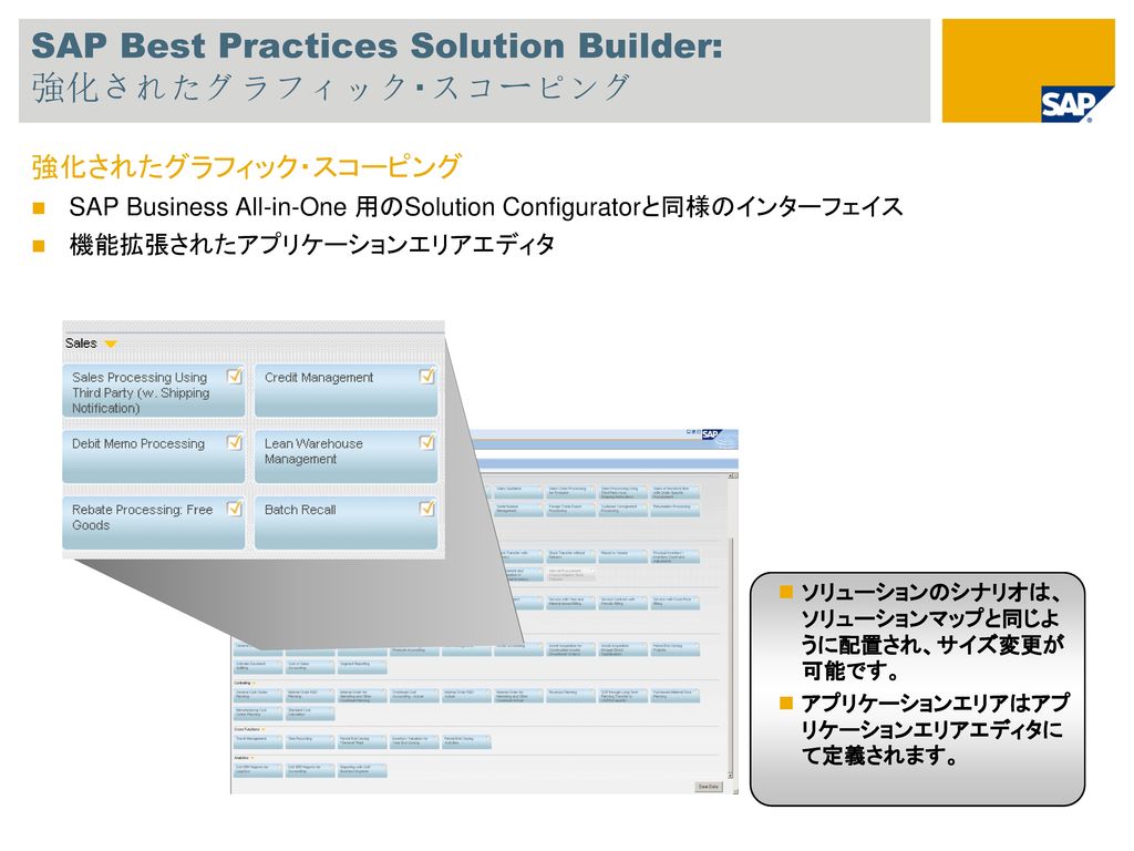 SAP Best Practices Solution Builder: 強化されたグラフィック・スコーピング