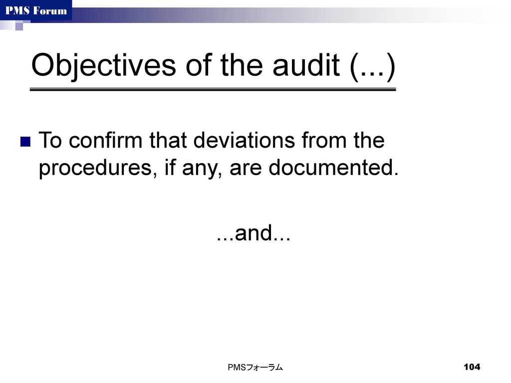 Objectives of the audit (...)