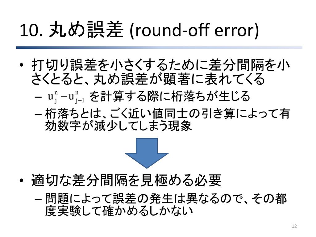10. 丸め誤差 (round-off error)