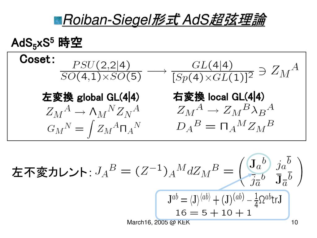 Roiban-Siegel形式 AdS超弦理論