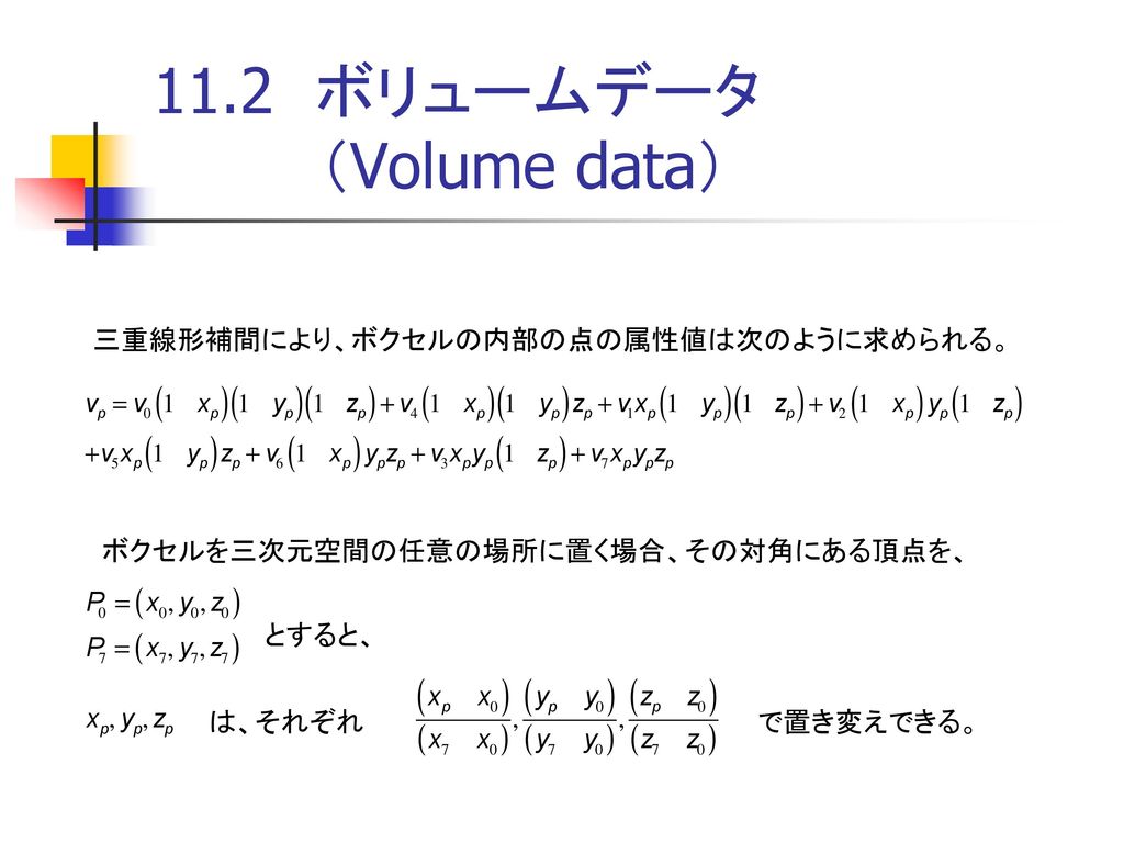 11.2 ボリュームデータ （Volume data）