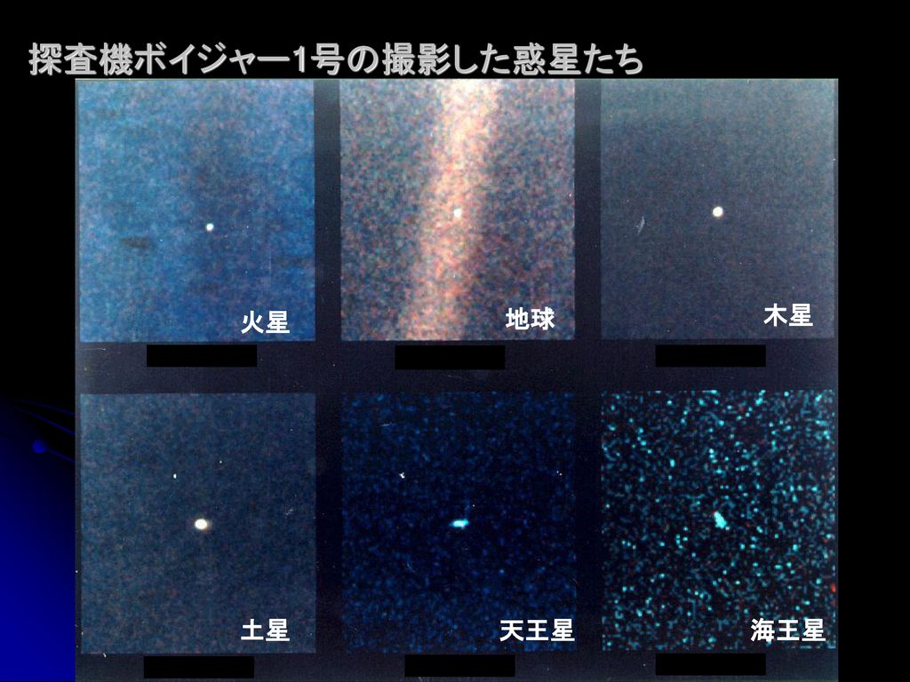 探査機ボイジャー1号の撮影した惑星たち 木星 火星 地球 土星 天王星 海王星