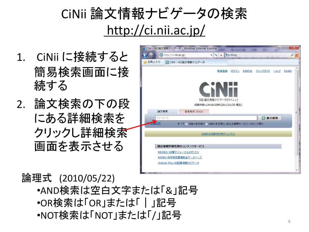 CiNii 論文情報ナビゲータの検索