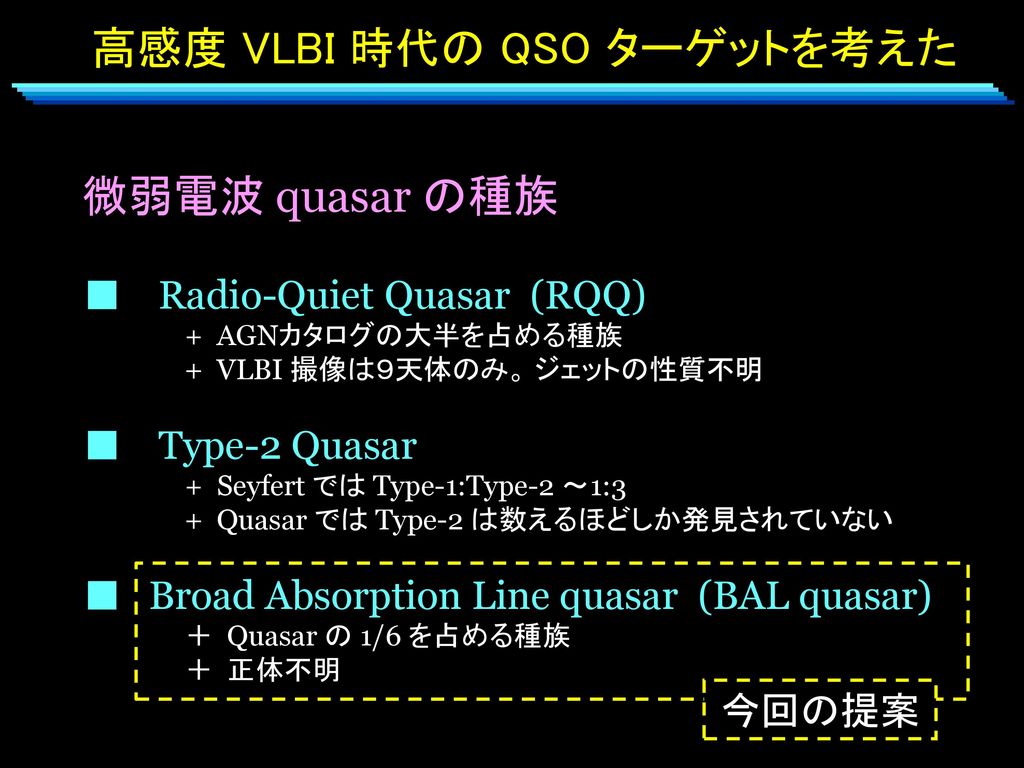 高感度 VLBI 時代の QSO ターゲットを考えた