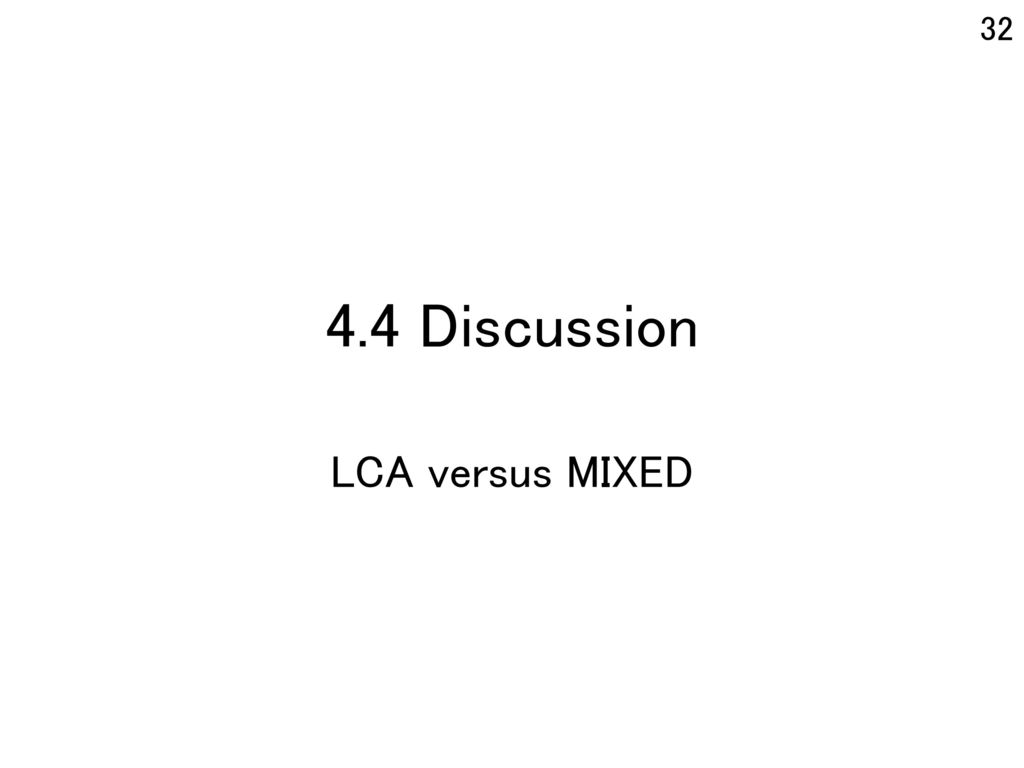 4.4 Discussion LCA versus MIXED