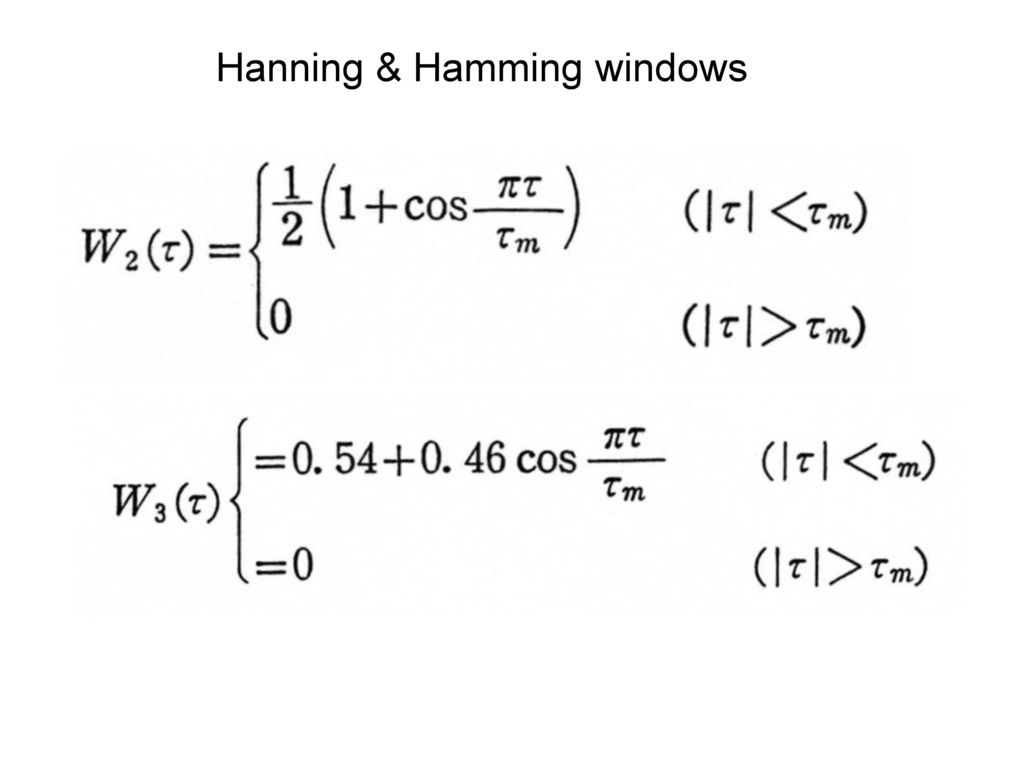 Hanning & Hamming windows
