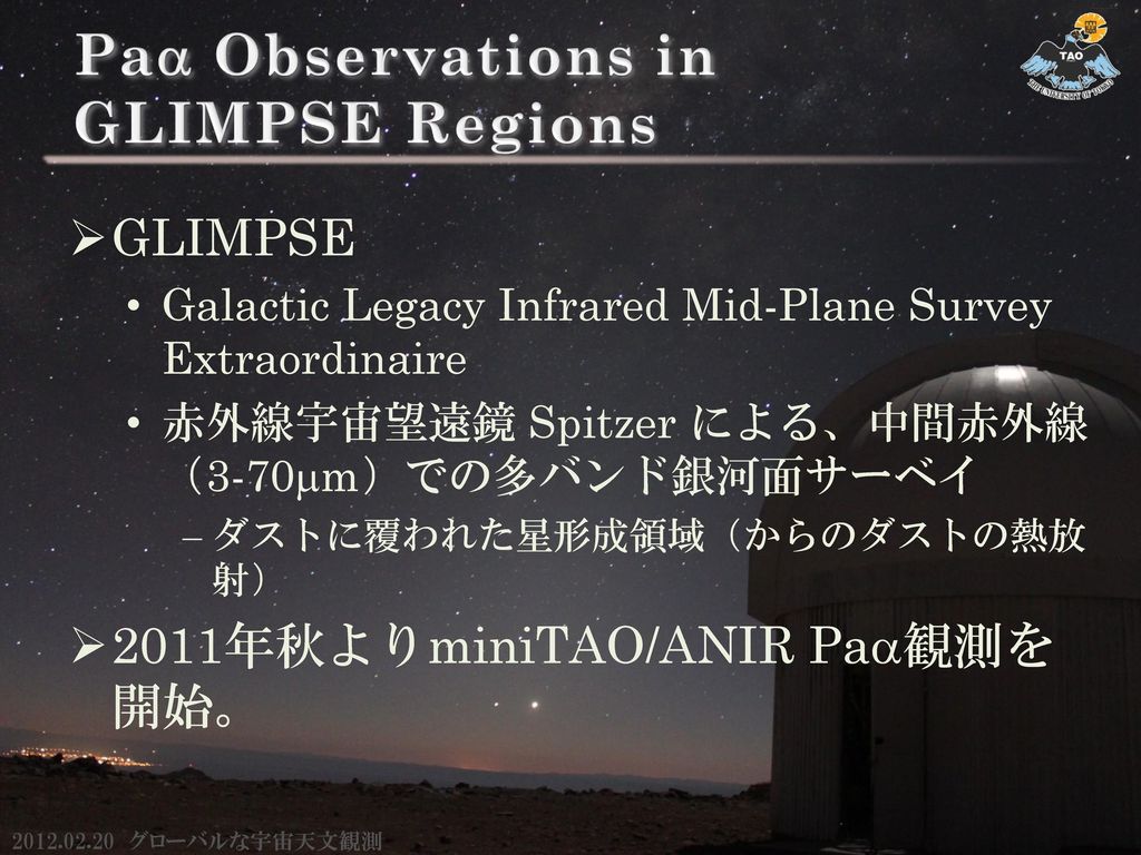 Paa Observations in GLIMPSE Regions
