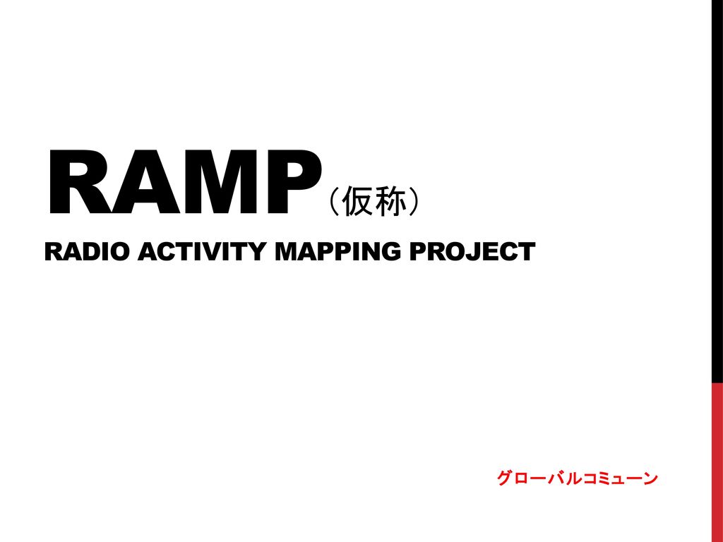 RAMP（仮称） RADIO ACTIVITY MAPPING PROJECT