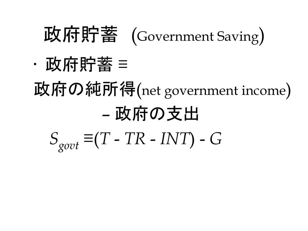 政府貯蓄 (Government Saving)