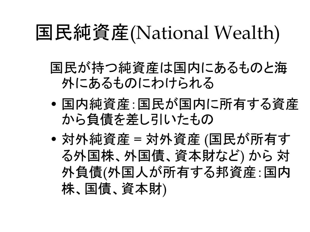 国民純資産(National Wealth)