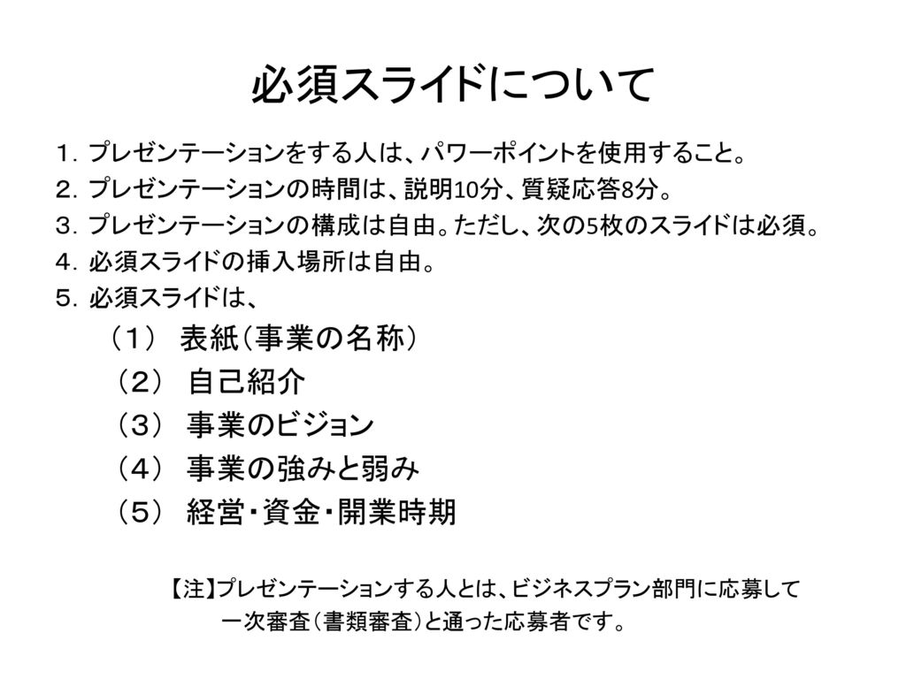 第15回いわきビジネスプランコンテスト プレゼンテーションの必須スライド雛型 Ppt Download