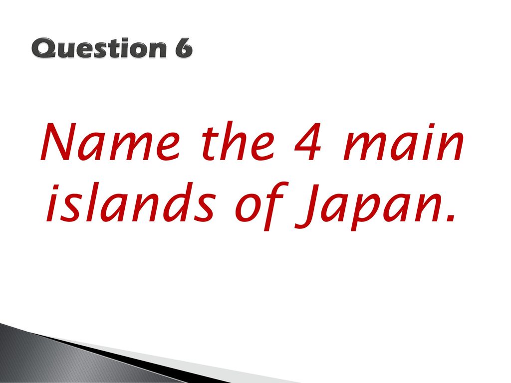 Name the 4 main islands of Japan.