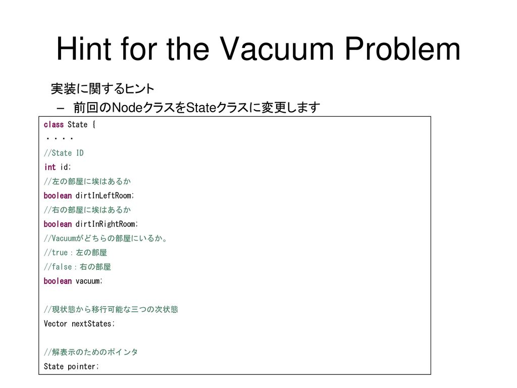 Hint for the Vacuum Problem