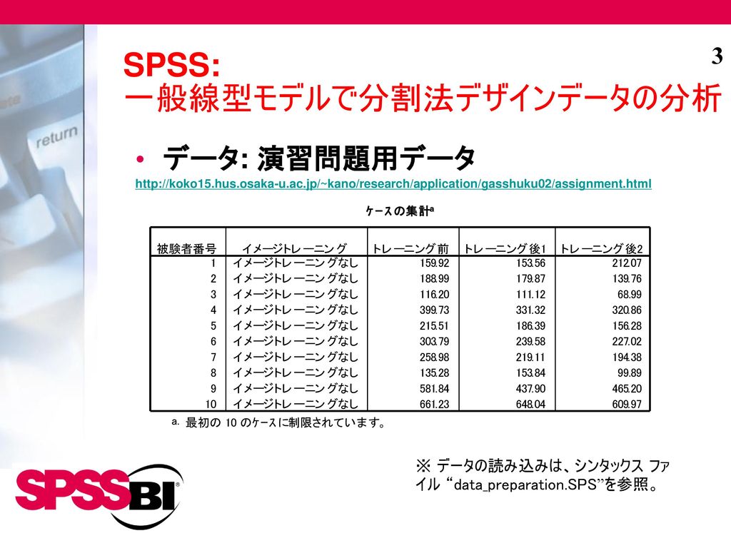 SPSS: 一般線型モデルで分割法デザインデータの分析