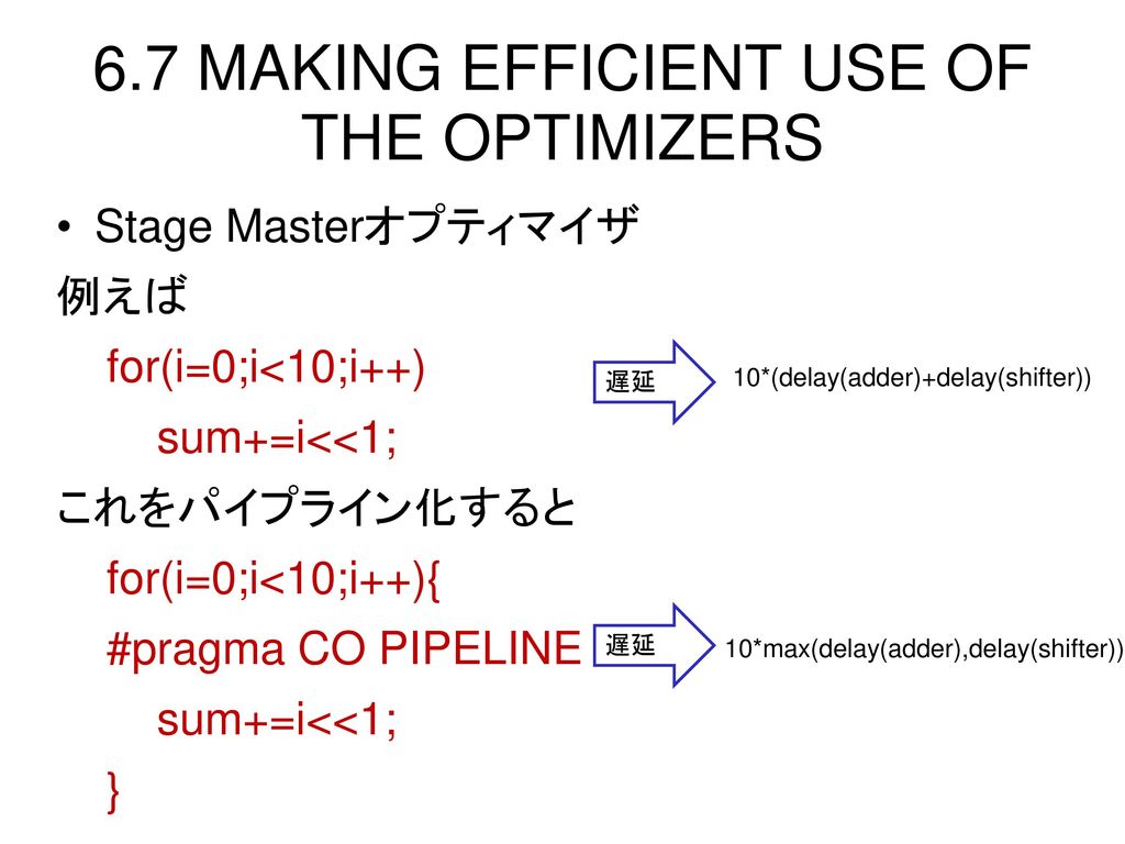 6.7 MAKING EFFICIENT USE OF THE OPTIMIZERS