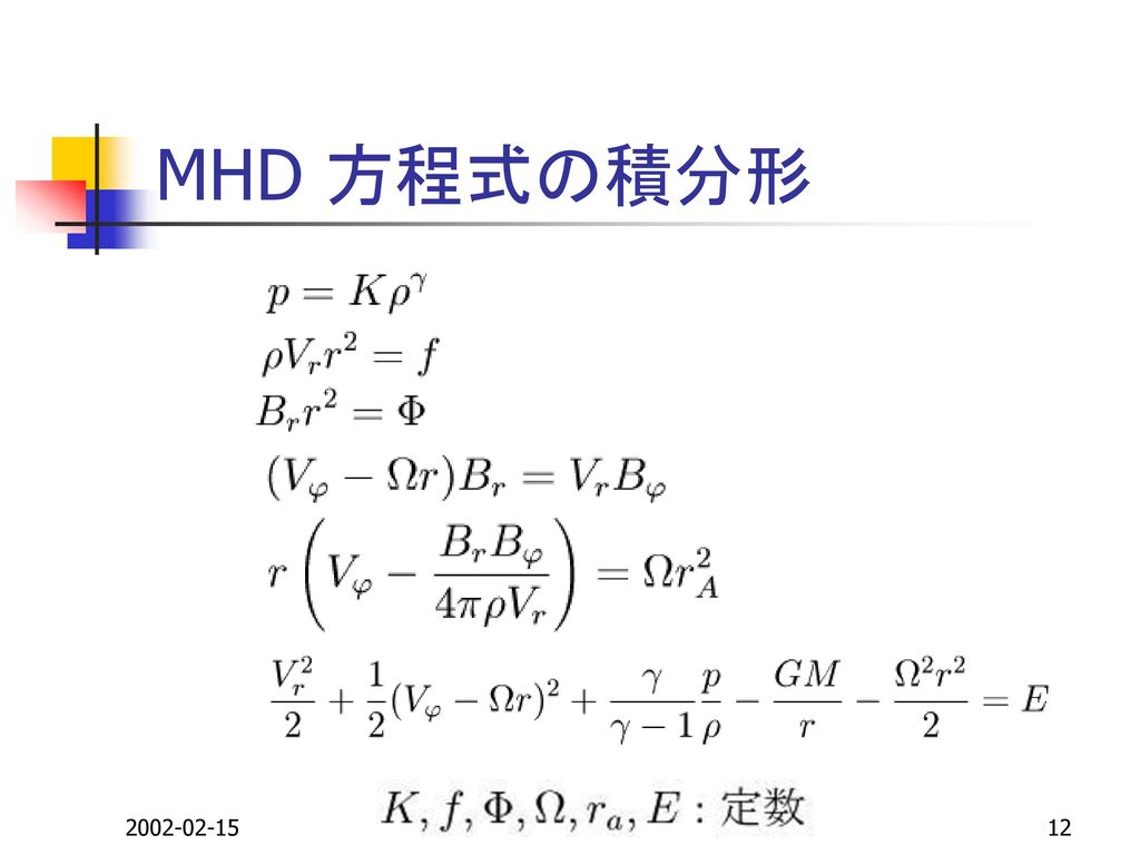 MHD 方程式の積分形