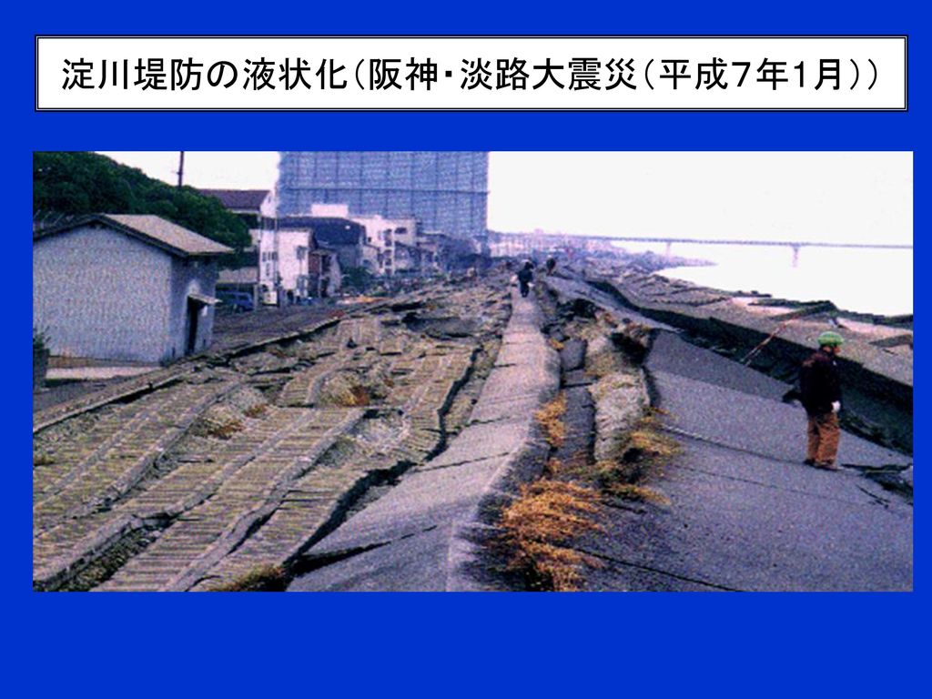 淀川堤防の液状化（阪神・淡路大震災（平成７年1月））