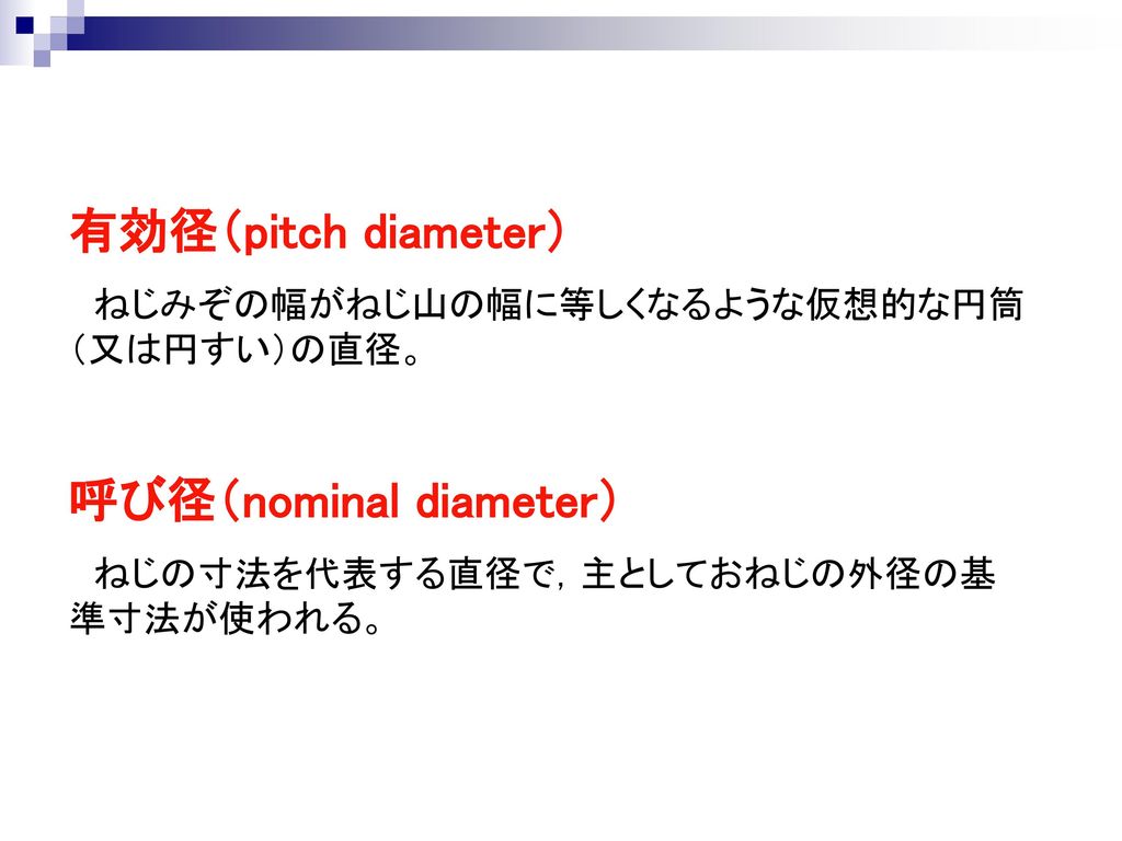 呼び径（nominal diameter）