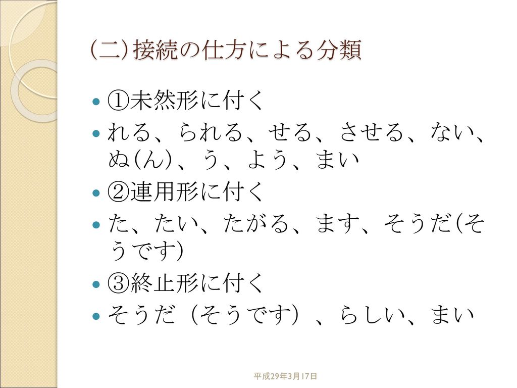 第四回 接続詞 感動詞 助動詞 劉志昱 平成29年3月17日 平成29年3月17日 Ppt Download