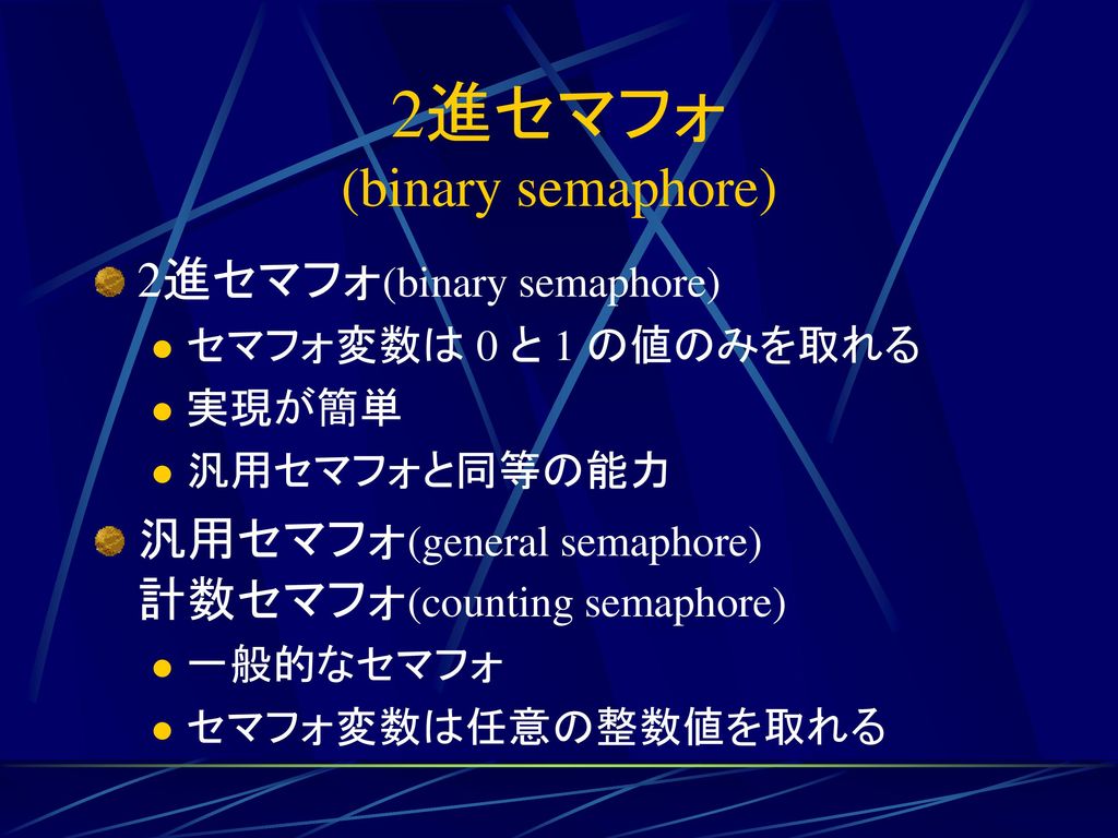 2進セマフォ (binary semaphore)