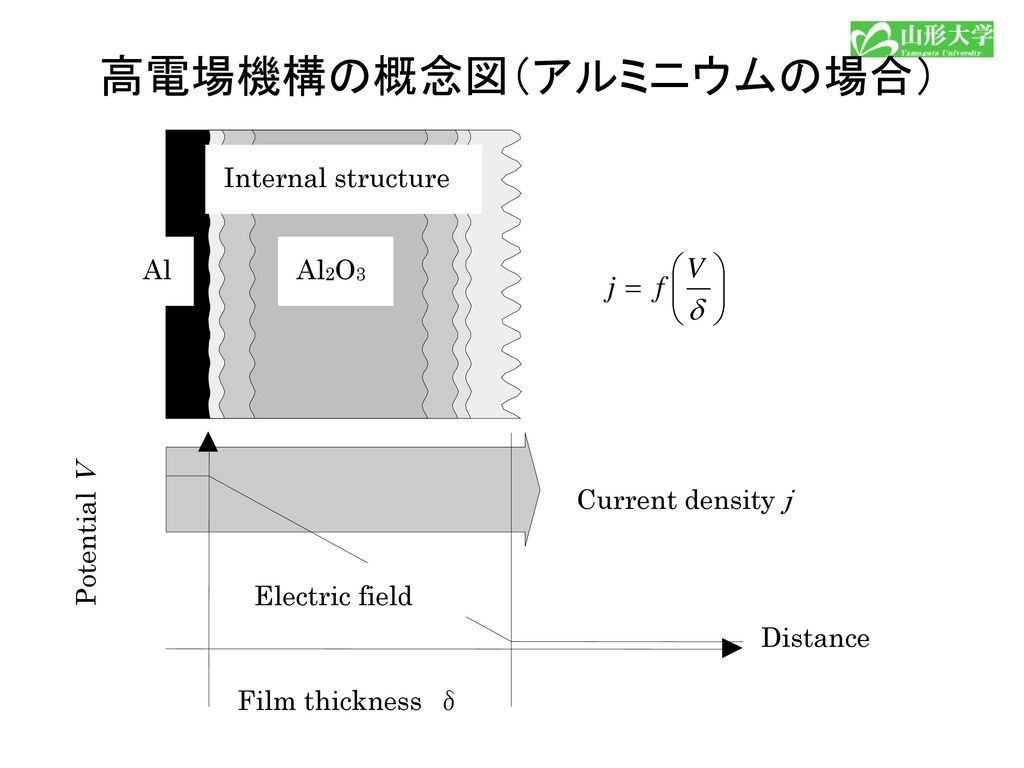 高電場機構の概念図（アルミニウムの場合）
