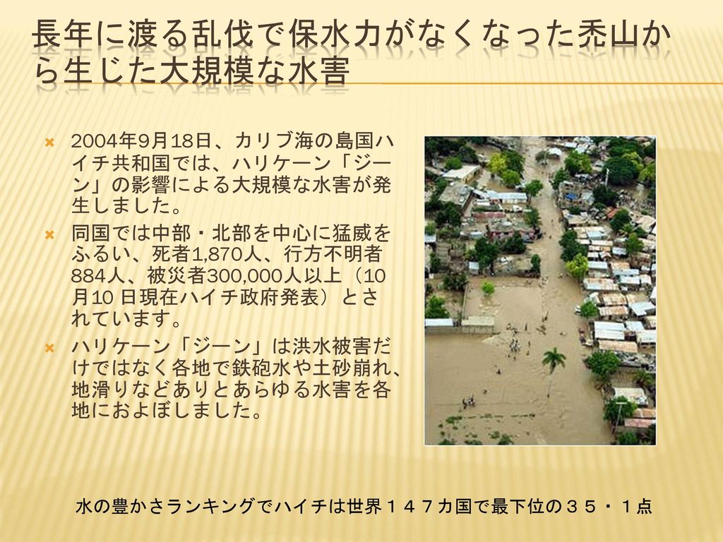 環境汚染された水と粘土 国土の森は10 から1 4 に激変 水と粘土は汚染されたハイチ共和国 Ppt Download