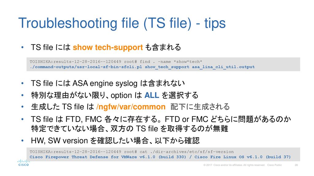 Troubleshooting file (TS file) - tips