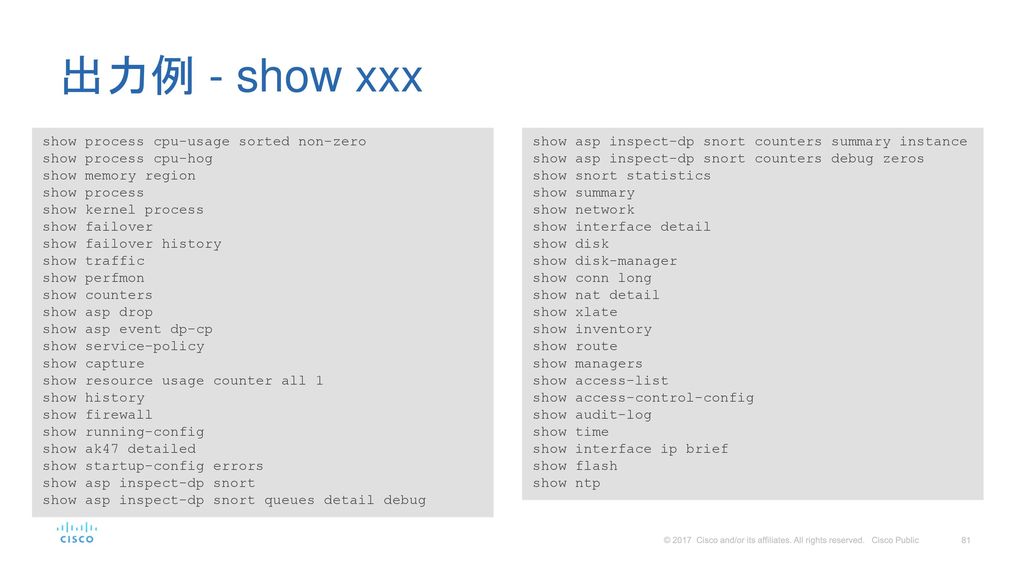 出力例 - show xxx show process cpu-usage sorted non-zero