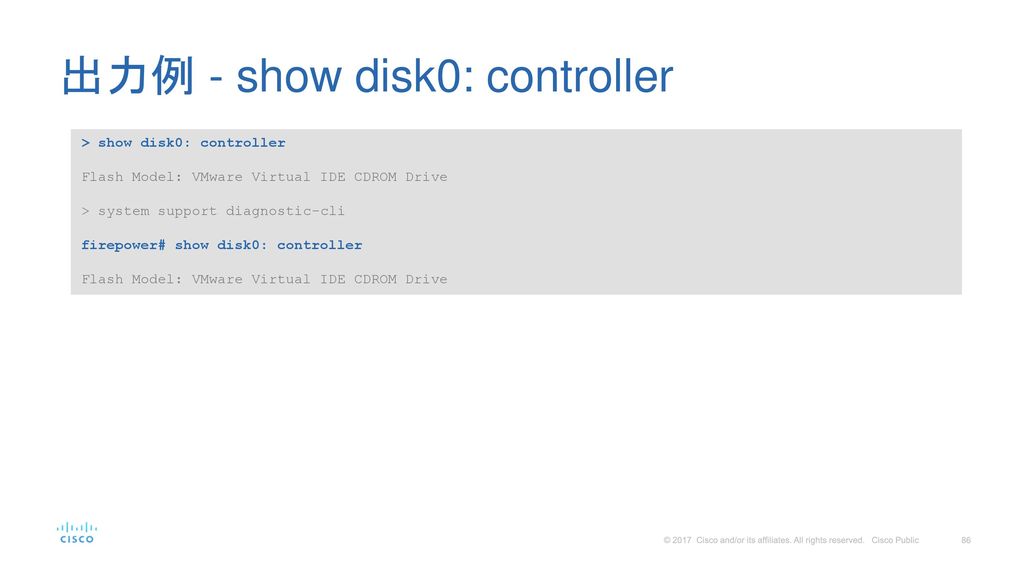 出力例 - show disk0: controller