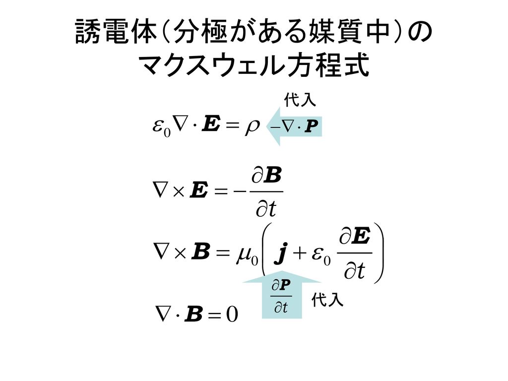 誘電体（分極がある媒質中）の マクスウェル方程式