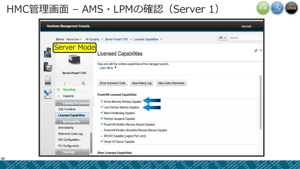HMC管理画面 – AMS・LPMの確認（Server 1）