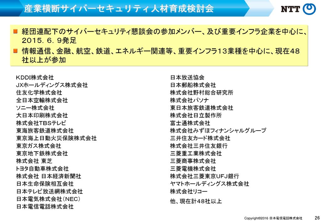 サイバーセキュリティに関する取り組みと リスクマネジメント 宇治 則孝 日本電信電話株式会社 顧問 元副社長 シンビオ研究談話会資料 Ppt Download