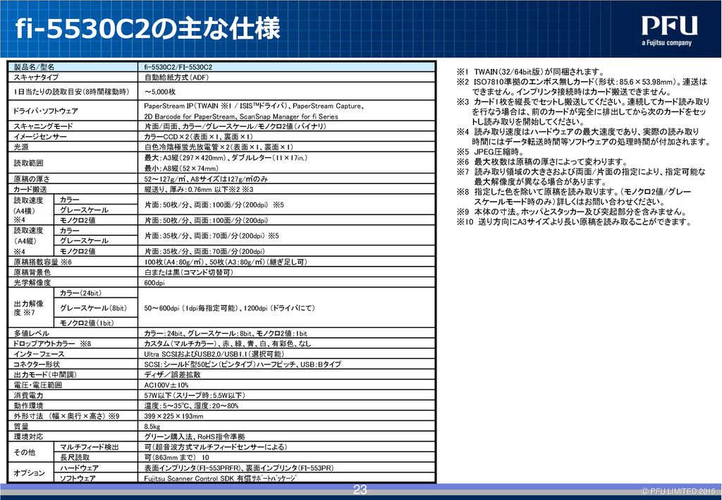 A3両面カラースキャナ fi-5530C2のご紹介. - ppt download