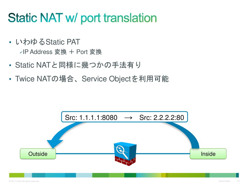 Static NAT w/ port translation