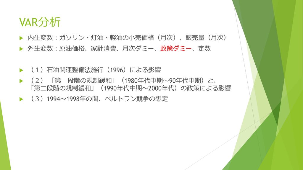 石油政策 規制緩和による影響の分析 経済政策コース2年 宮下りりか Ppt Download