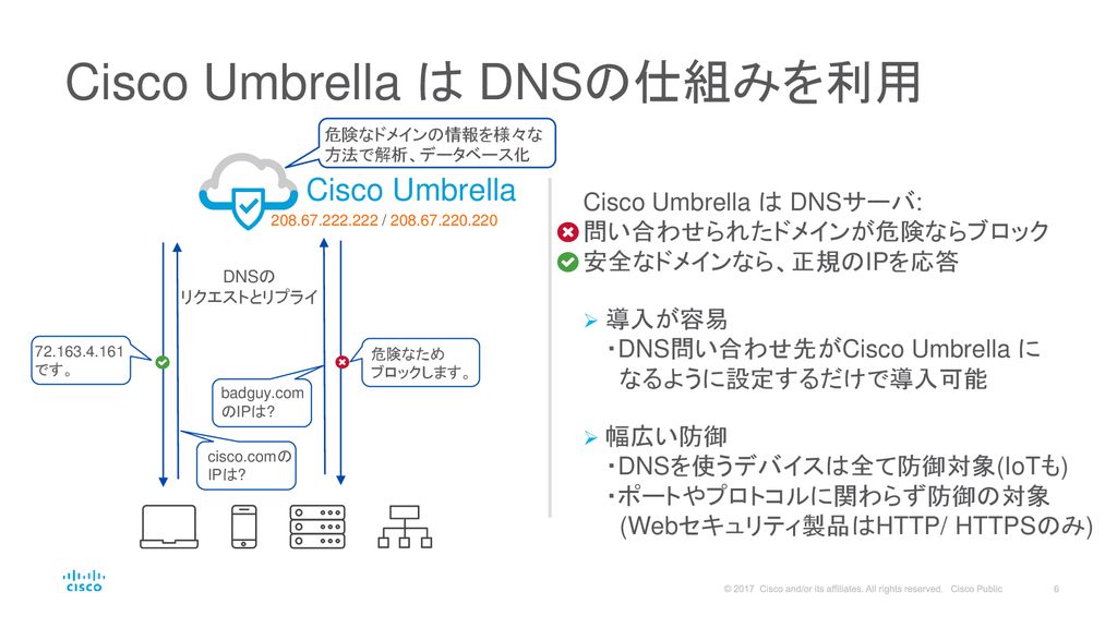 Cisco Umbrella は DNSの仕組みを利用