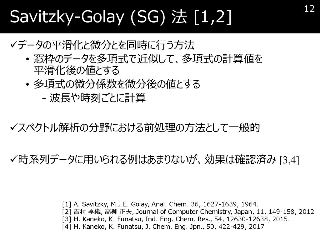 Savitzky-Golay (SG) 法 [1,2]