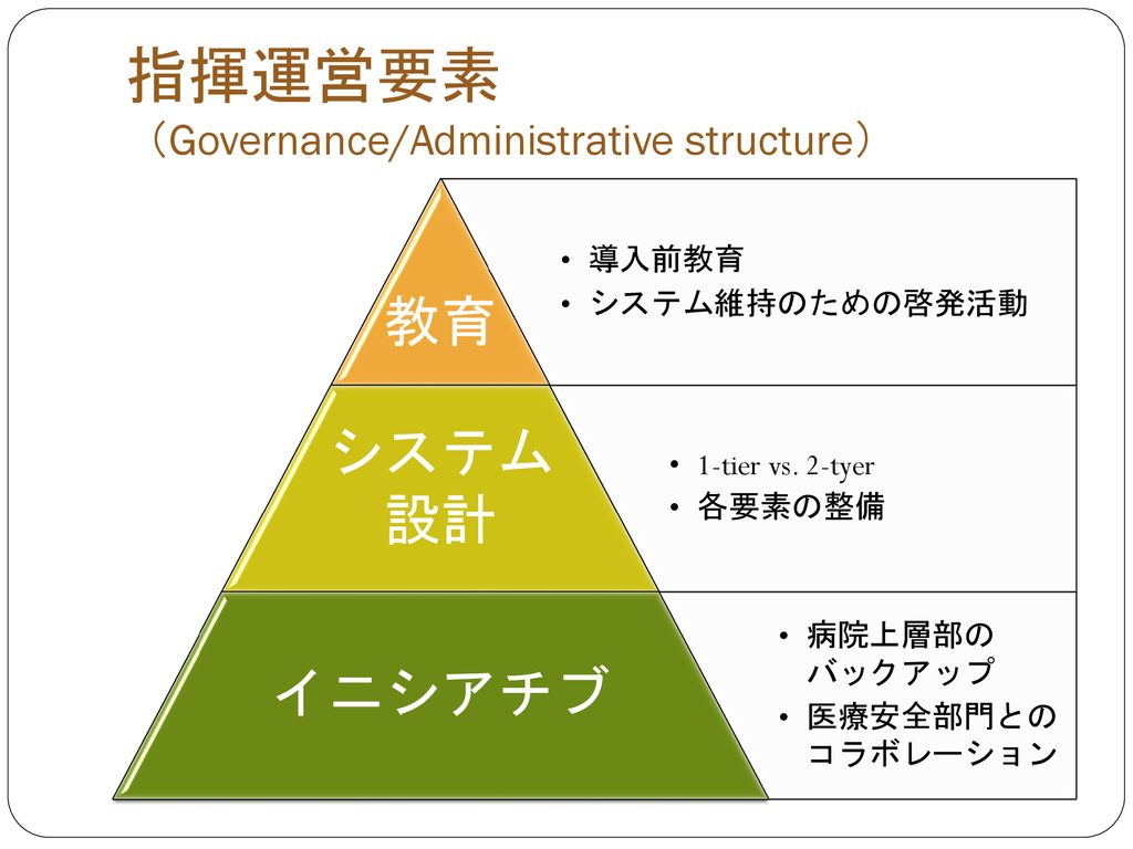指揮運営要素 （Governance/Administrative structure）