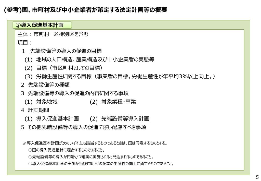 【生産性向上特別措置法】 先端設備等導入計画について Ppt Download