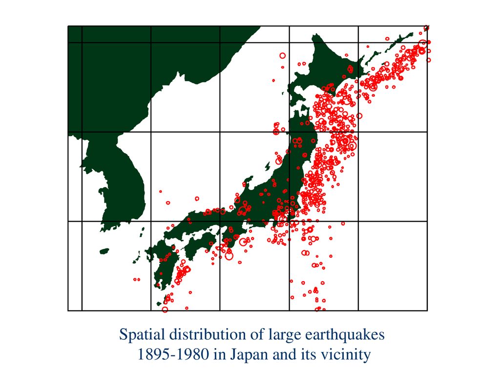 Spatial distribution of large earthquakes