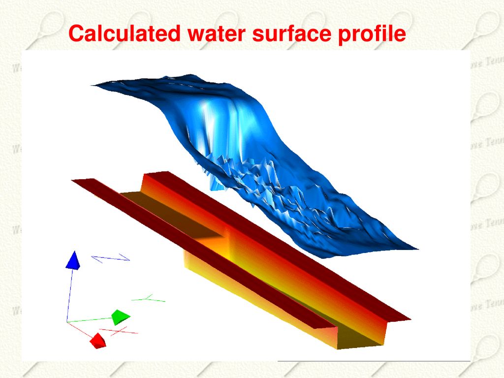 Calculated water surface profile