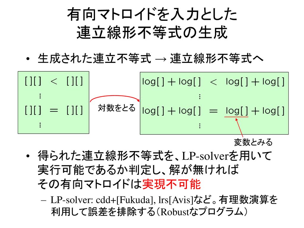 有向マトロイドの 実現不可能性を判定する手法 Ppt Download