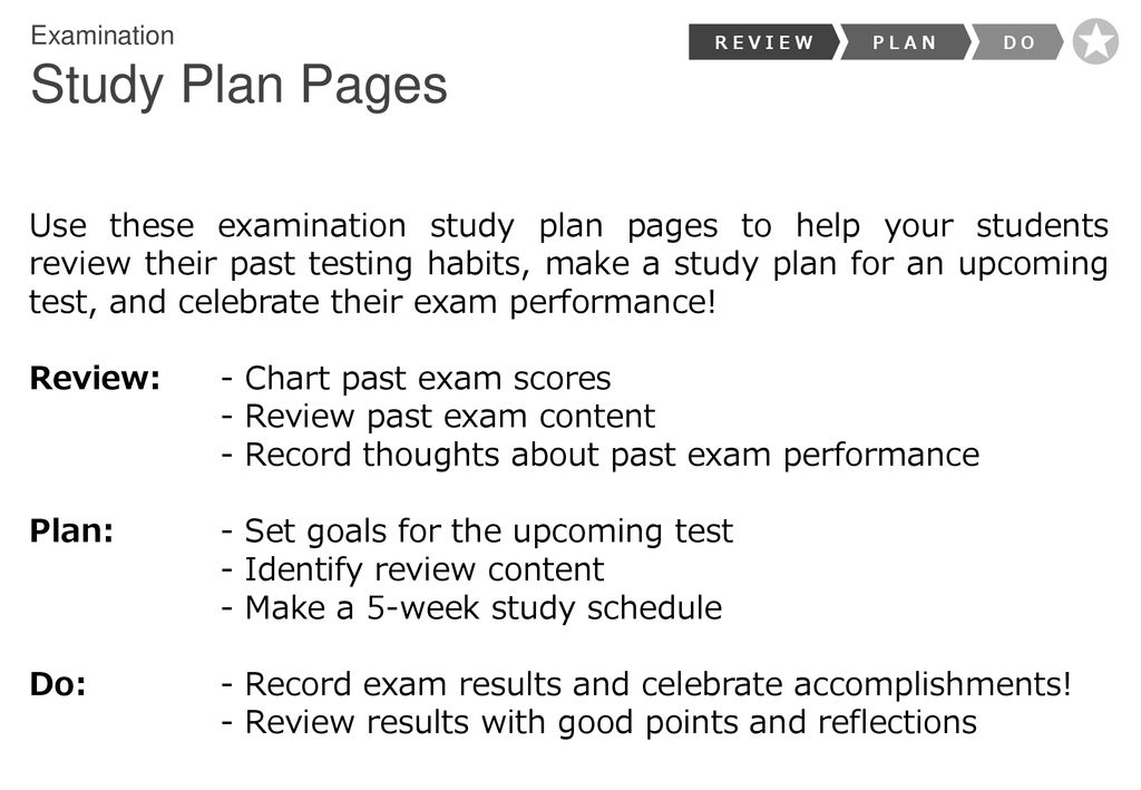 examination-study-plan-pages-review-plan-do-ppt-download