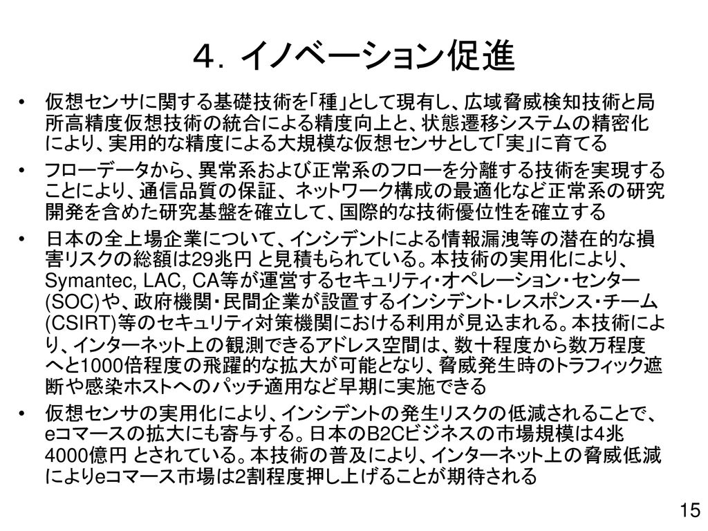 戦略的情報通信研究開発推進制度（scope 仮想センサによる インターネット広域脅威検知技術の研究開発 Ppt Download