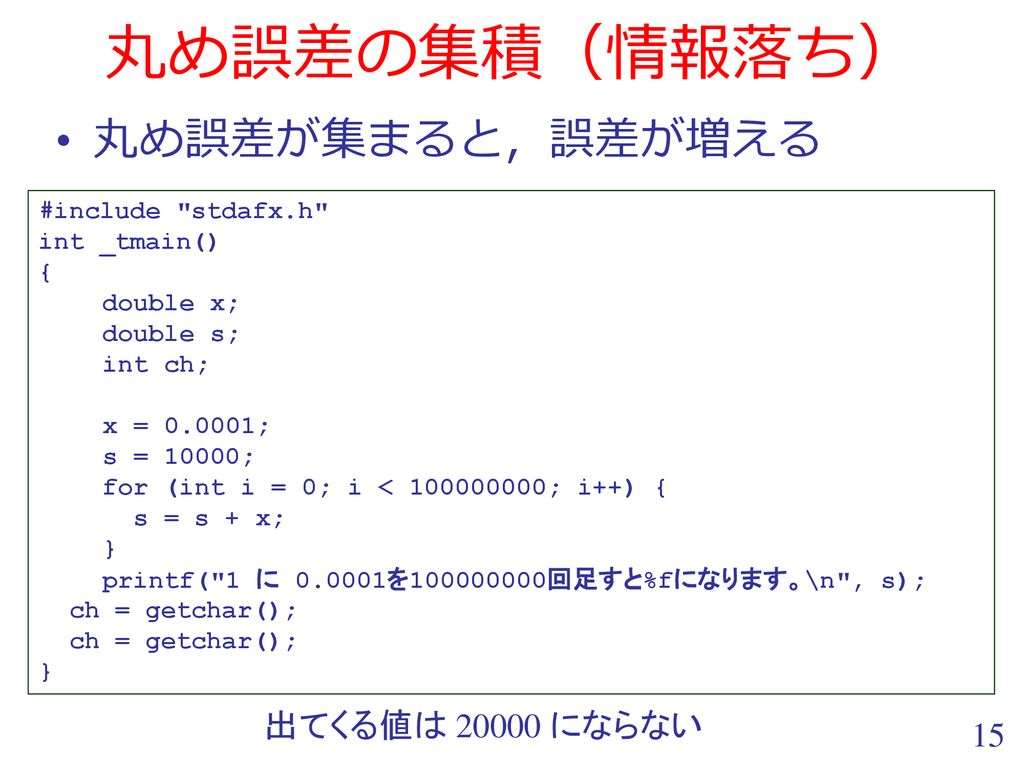 プログラミング演習i 数値計算における計算精度と誤差 Ppt Download