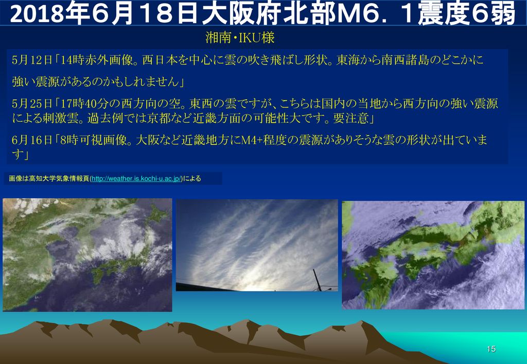 減災サークル 19年7月7日 災害 予知 防災 対策 復興 気象衛星画像 地震予知 事例 Ppt Download