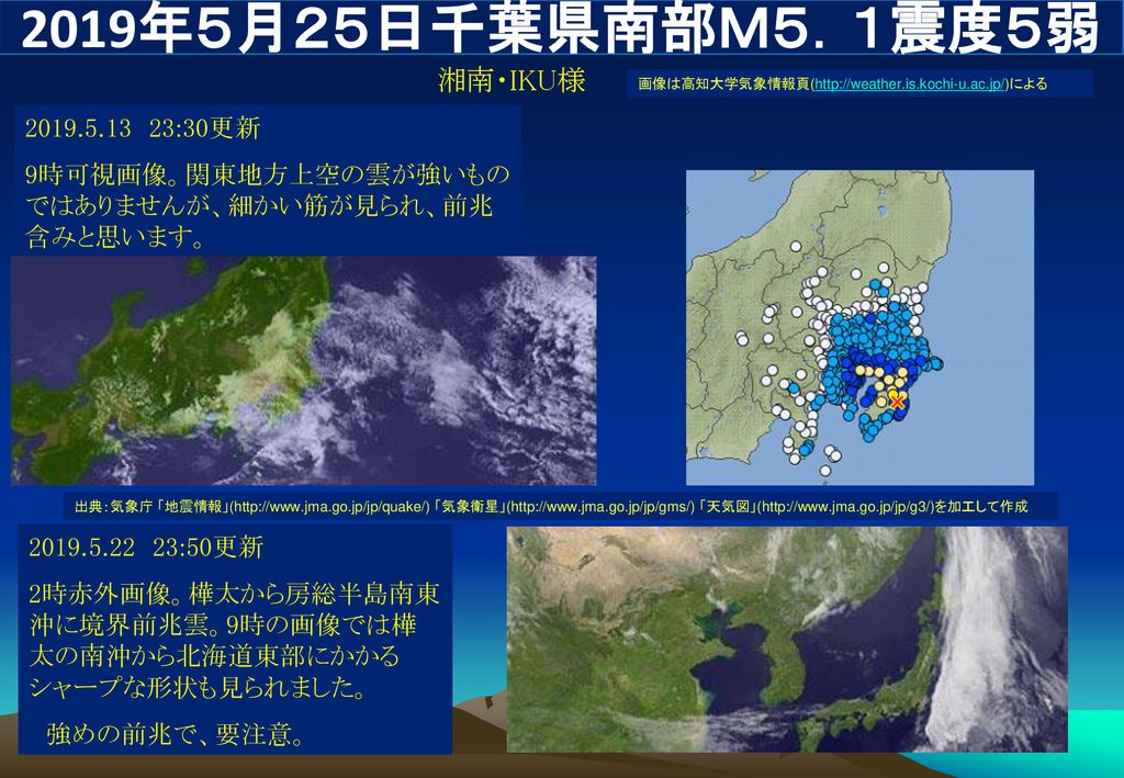 減災サークル 19年7月7日 災害 予知 防災 対策 復興 気象衛星画像 地震予知 事例 Ppt Download